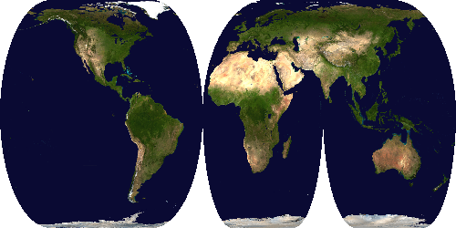 Interrupted Eckert IV projection