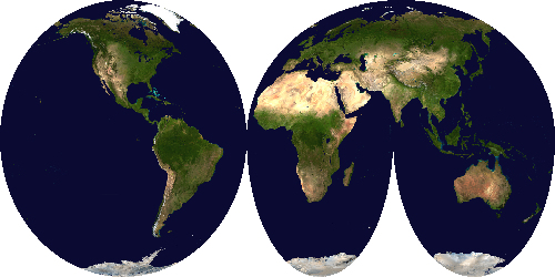 Interrupted Mollweide projection